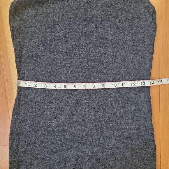 100% merino wool grey sleevless turtleneck sweater longer length lagenlook - Picture 6 of 7